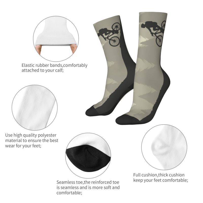 Cycling On The Mountain Bike Dress Socks Men's Women's Warm Cycling Bicycle Cyclist Biking Crew Socks