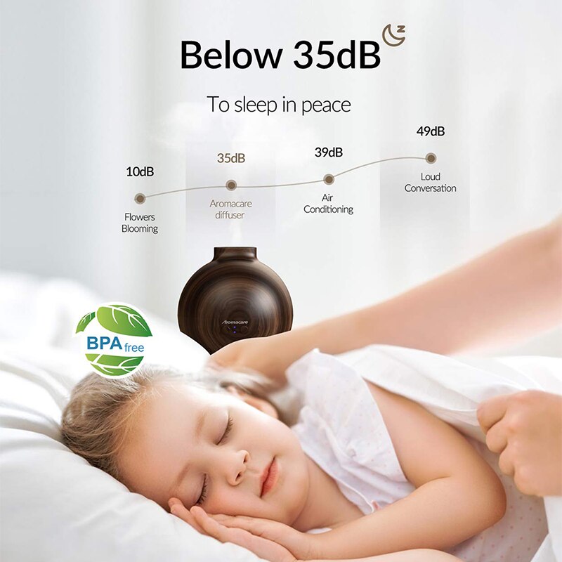 Humidificateur d&#39;air ultrasonique de 600ml, diffuseur d&#39;arôme pour chambre de bébé et bureau, pour huile essentielle avec aromathérapie, Purification de l&#39;air