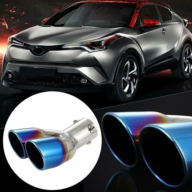 Bil i rustfritt stål bak eksosrør lyddemper bakende rør til toyota c-hr chr 17-18 biltilbehør: misligholde tittel