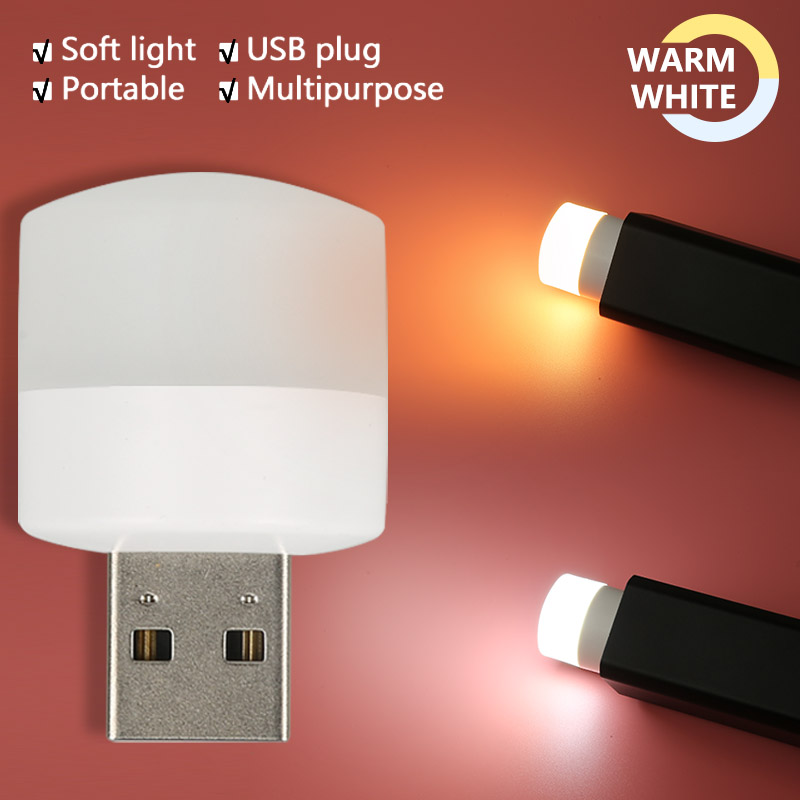 Usb-pistoke lamppu kannettava led-lamppu mini yövalo pieni pyöreä lamppu tietokoneen mobiilivirtavalo pieni pyöreä kirjalamput kotiin