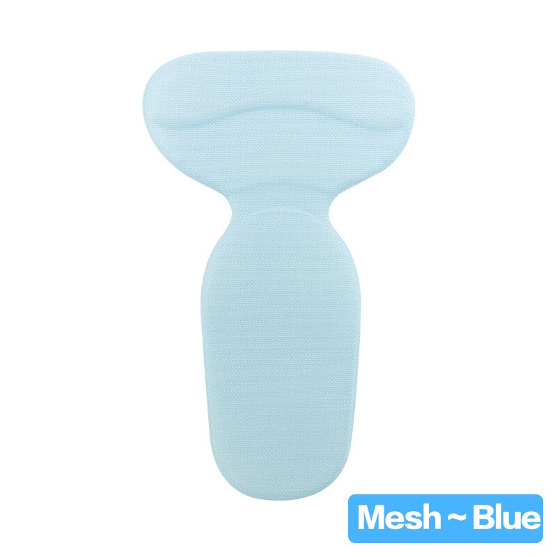 1 pair Gel Foot Care Orthopedic Insole Brand T-Shape Silicone Non Slip Cushion Foot Heel Protector Liner Shoe Insole Pads: Mesh-Blue