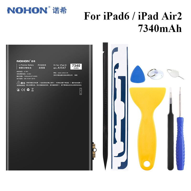 Nohon Tablet Batterij Voor Ipad 6 Batterij Ipad Air 2 Bateria Vervanging Lithium Polymeer Batarya 7340Mah Voor Apple Ipad air2 IPad6