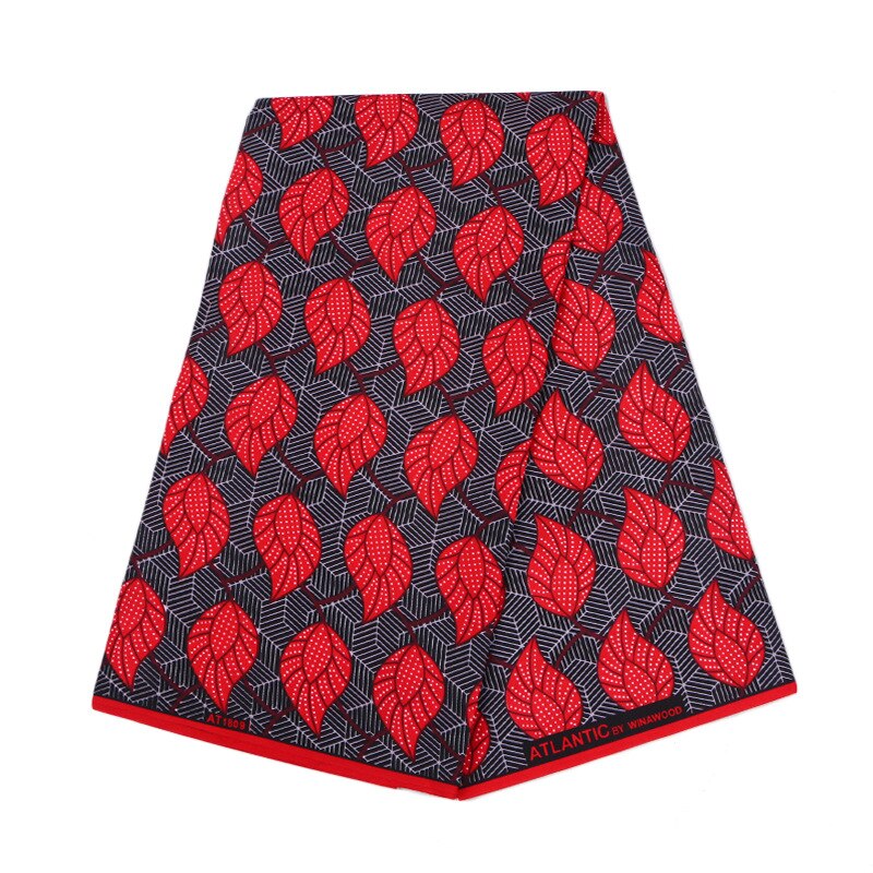 6 Yards Red Ankara African Real Wax Fabric Real Wax Fabric Material Pure Polyester Printed Wax Fabric Material