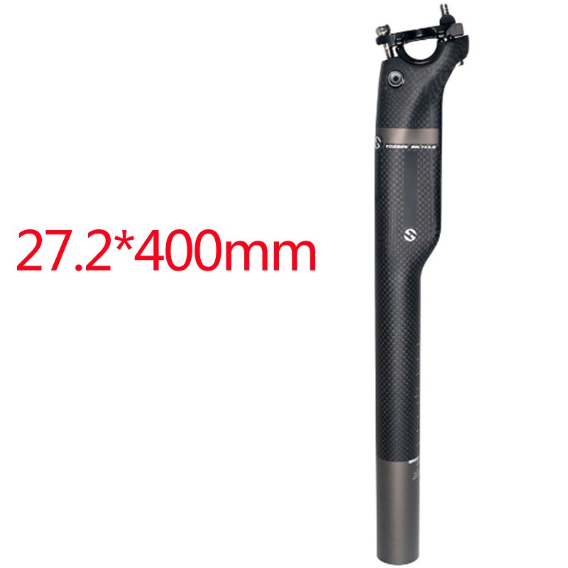 TOSEEK Bicycle Mountain Bike tige de selle Accessoires de vélo ultra-légers haute dureté tige de selle de vélo en carbone: 3K extinction T