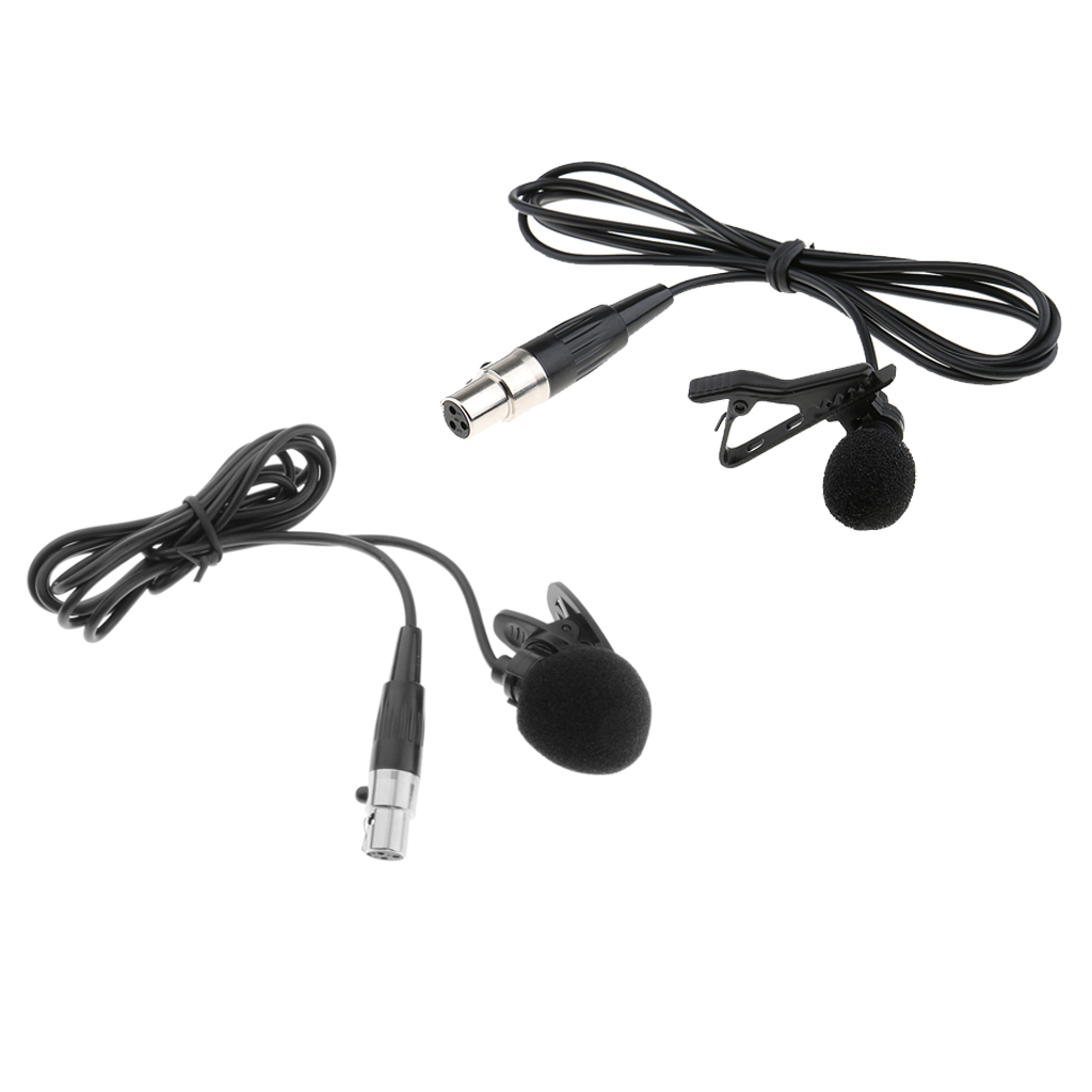 Micrófono Lavalier XLR Premium, Conector de 3 pines, Clip de plástico/Metal, 1m/pies, duradero, 1 unidad