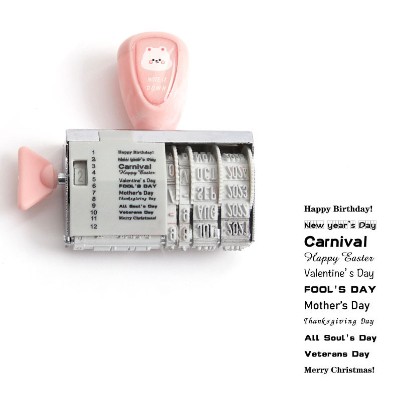 Retro date Year Month Day Number Blessings Decoration stamp Roller stamps for scrapbooking stationery DIY craft standard seal: A