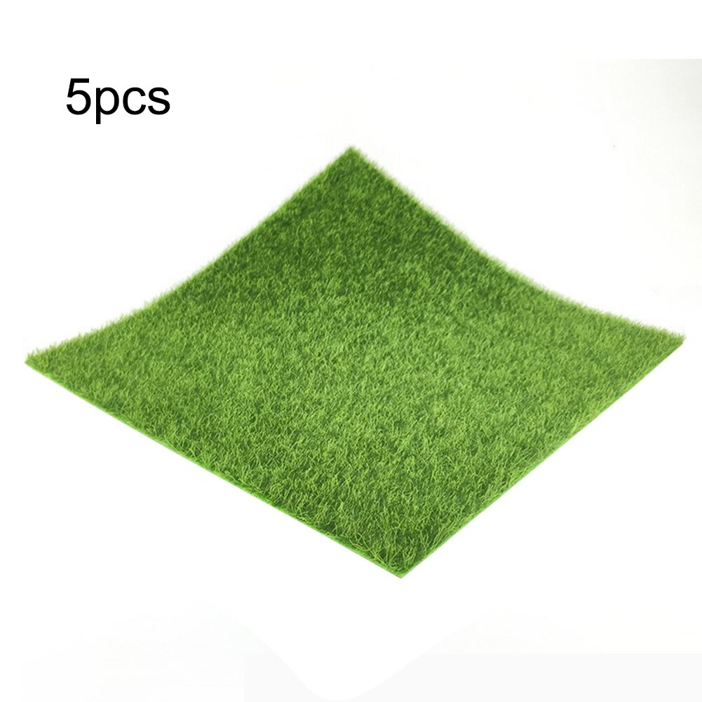 15/30cm Artificial Grass Lawn Miniature Ornament Garden Grass ome Garden Moss for Home Floor Decoration: 5pcs 15cm