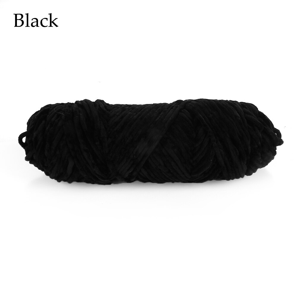 100g Hand geweven Garen Fluwelen Garen Getexturiseerde Polyester Gemengd Katoen Suggereren DIY trui sjaal lijn 4 MM- 5 MM Breien Garen Hand: Zwart