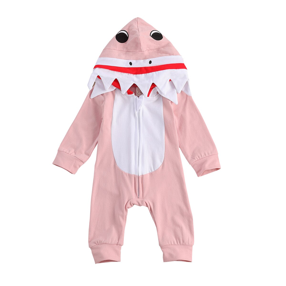 Focusnorm 0-24M Mooie Peuter Baby Meisjes Jongens Rompertjes 4 Kleuren Cartoon Print Lange Mouwen Hooded Jumpsuits: Roze / 18m