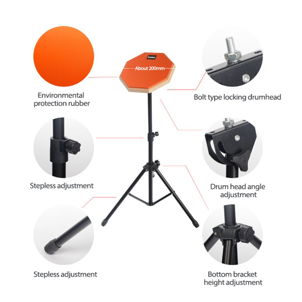 8in Rubber Houten Domme Drum Praktijk Training Drum Pad Voor Drums Oefening Slaginstrumenten Drum Accessoires