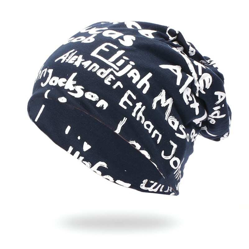 Gorro com letras, de malha, algodão, dobrável, para área externa: ZQ