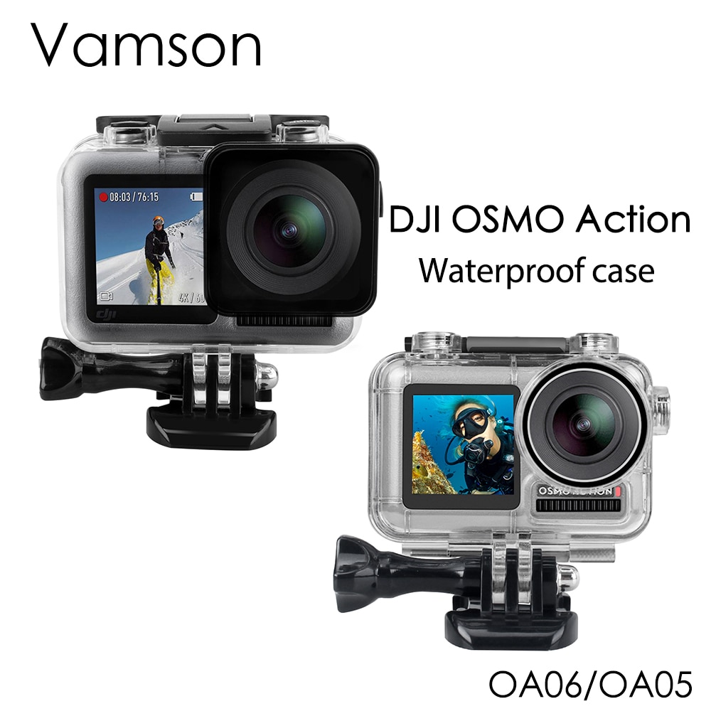 Vamson voor DJI OSMO Actie Camera Waterdichte Behuizing Case 60M Duiken Shell Doos voor DJI Accessoires OA06