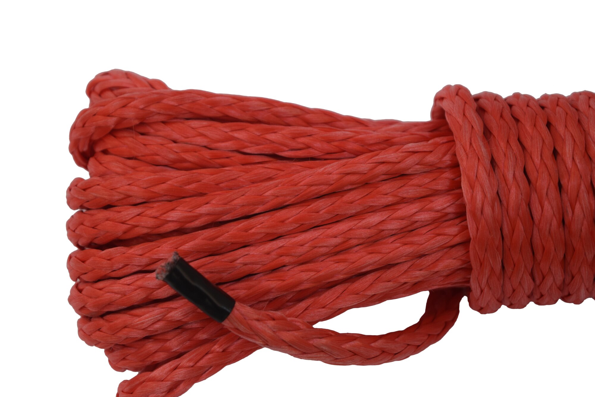 Red 6mm*15m ATV Winch Line,Synthetic Winch Rope 6mm,Winch Cable for Small Electric Winches