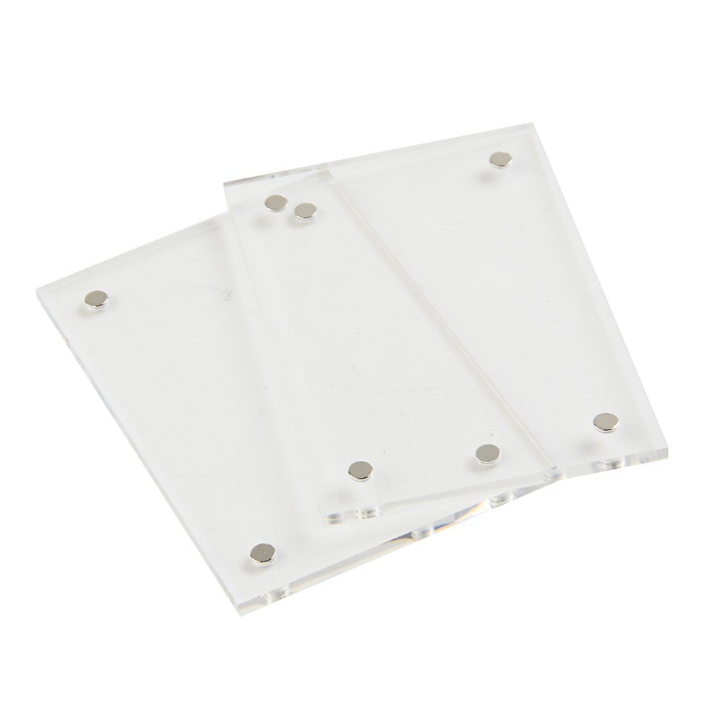 Cadre Photo magnétique Transparent en acrylique, porte-carte Photo autoportant, présentoir de bureau magnétique