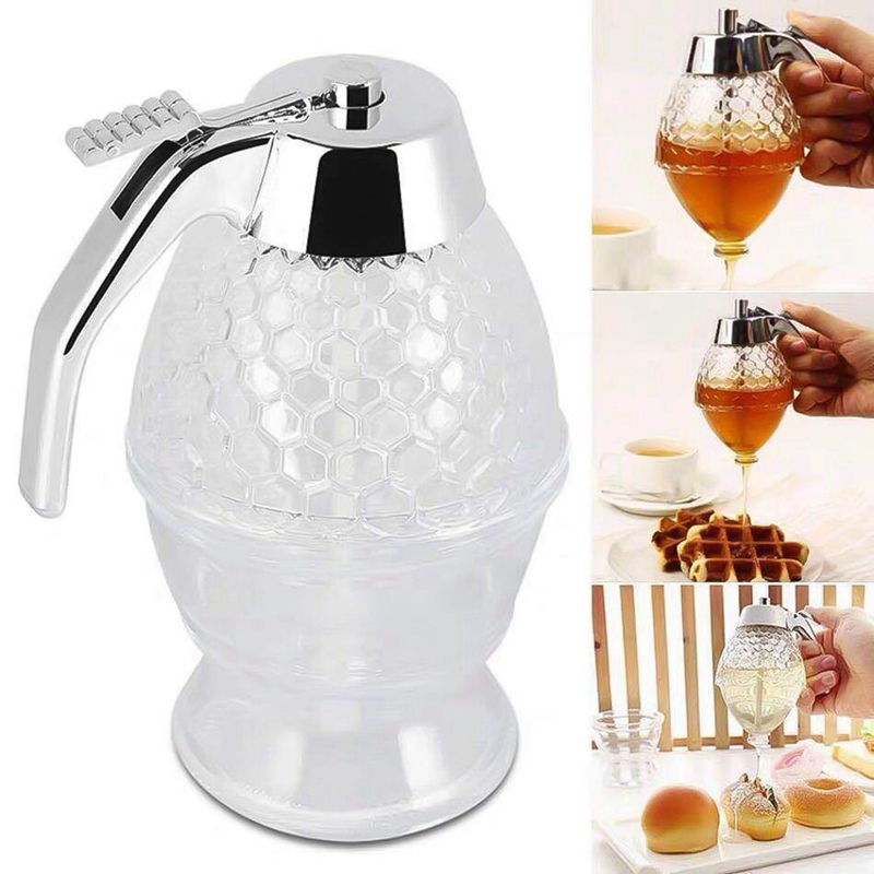 Honungssirap pressa flaskdispenser med utlösare honungskärl behållare be droppdispenser vattenkokare förvaringsgryta saft sirap kopp verktyg