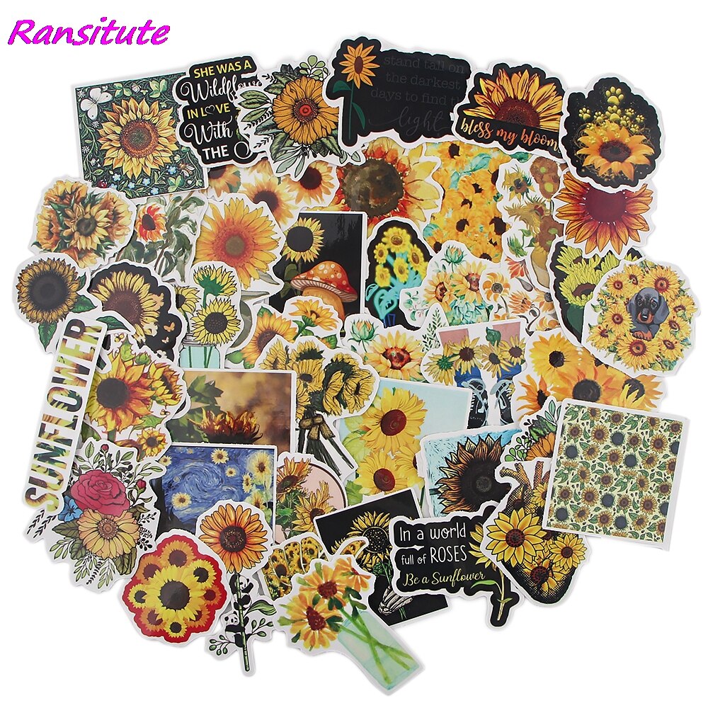 Ransitute – autocollants de Scrapbooking R1564 45 pièces/ensemble tournesol You Are My Sunshine, pour guitare, ordinateur portable, bagages, réfrigérateur de voiture