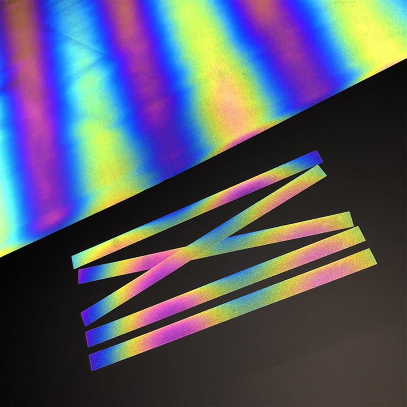 1 rulle 25*100cm regnbue reflekterende bogstaver film varmeoverførsel vinyl film t-shirt stryge på htv udskrivning afgrøde nummer mønster