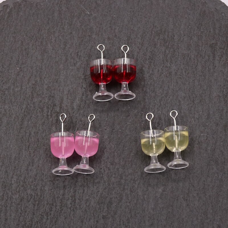 neue 10 stücke Wein Glas Charms Anhänger für DIY dekoration halskette ohrring schlüssel kette Schmuck, Der wein glas marker