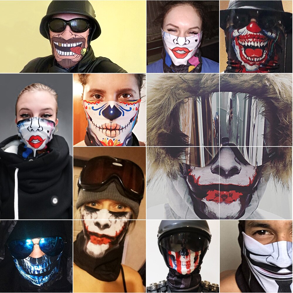 Máscara facial de pasamontañas de Motocross de JAER, gorro de secado rápido de calavera 3D para bicicleta, gorras deportivas, máscara facial lavable para motocicleta