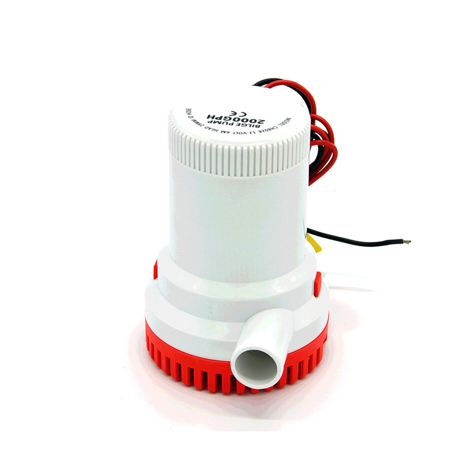 Large flow dc 12v/24v submersible boat water pump,bilge pump 2000GPH electric water pump for boats accessories marin