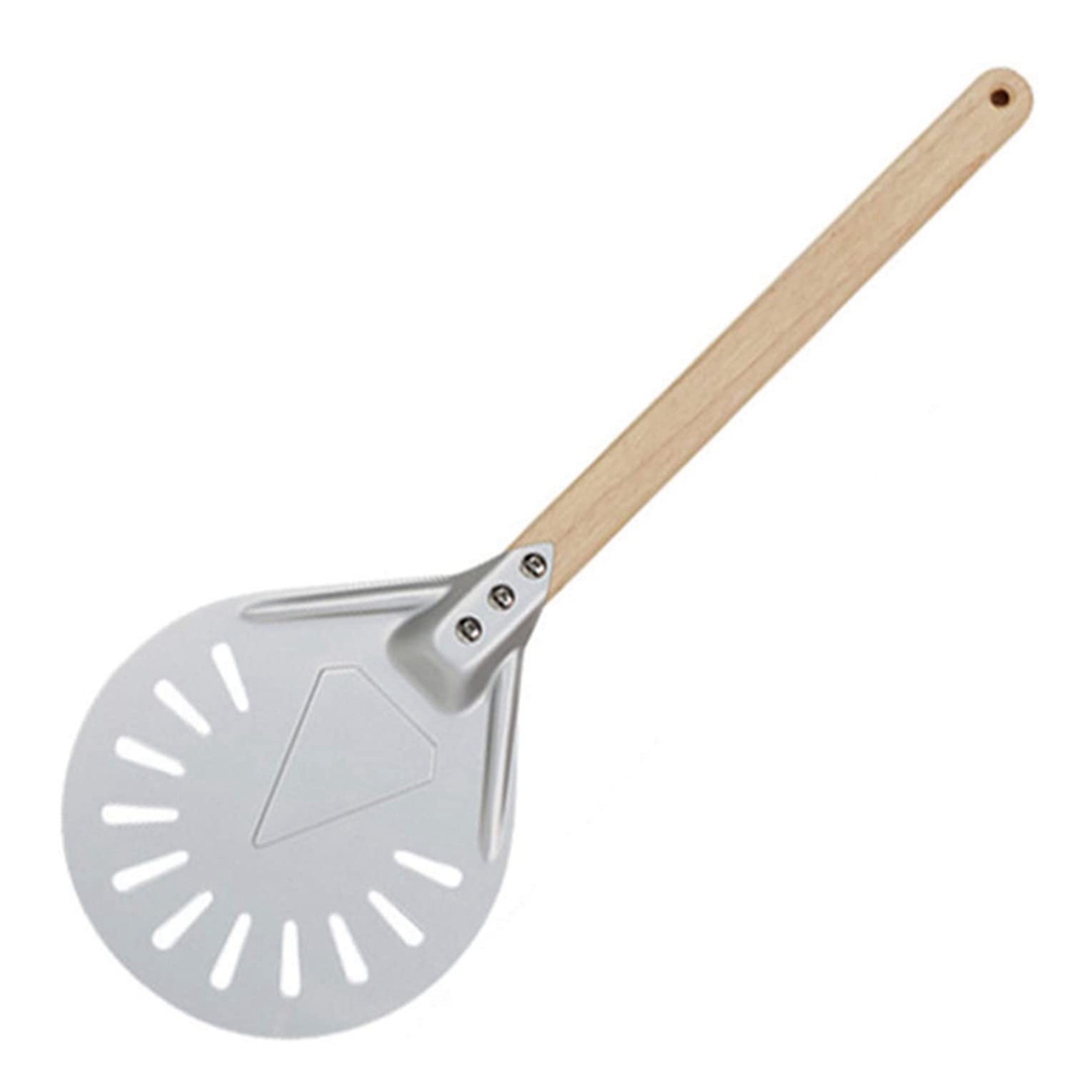 Pala para cocinar al aire libre con mango de madera para pastray, accesorios para horno de pizza, utensilio de cocina, herramienta para hornear, paleta para pizza, cáscara de pizza: Gris claro