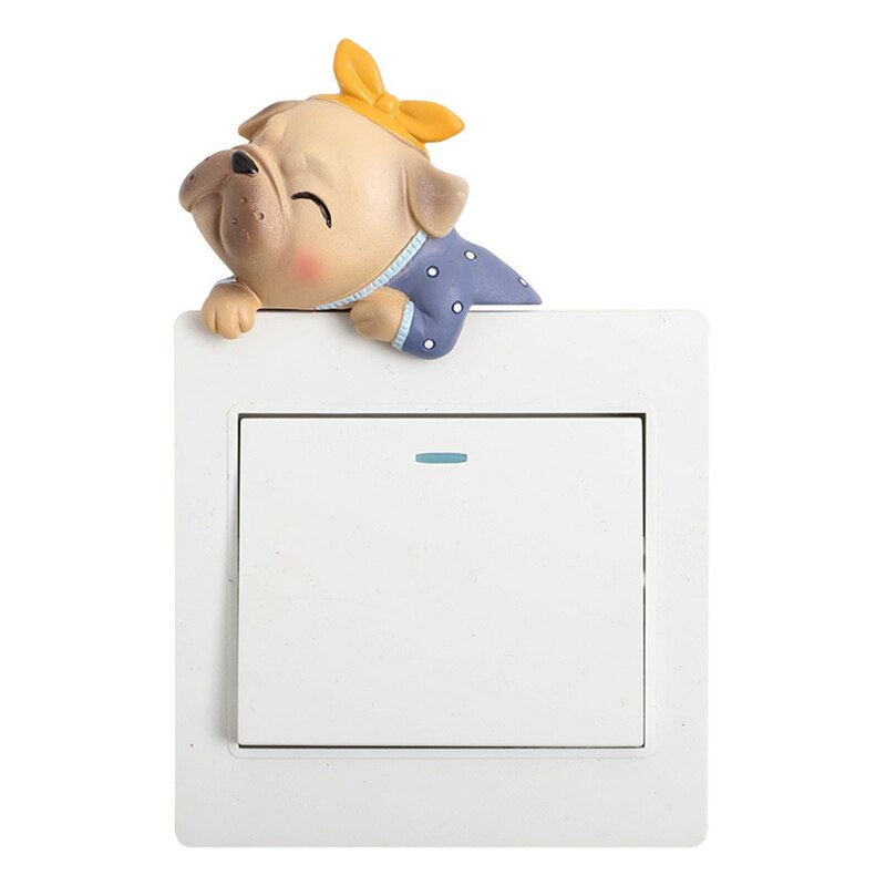 Cubierta de interruptor Bago para decoración de la habitación, pegatina de interruptor luminoso de resina 3D con dibujos de animales, para pared