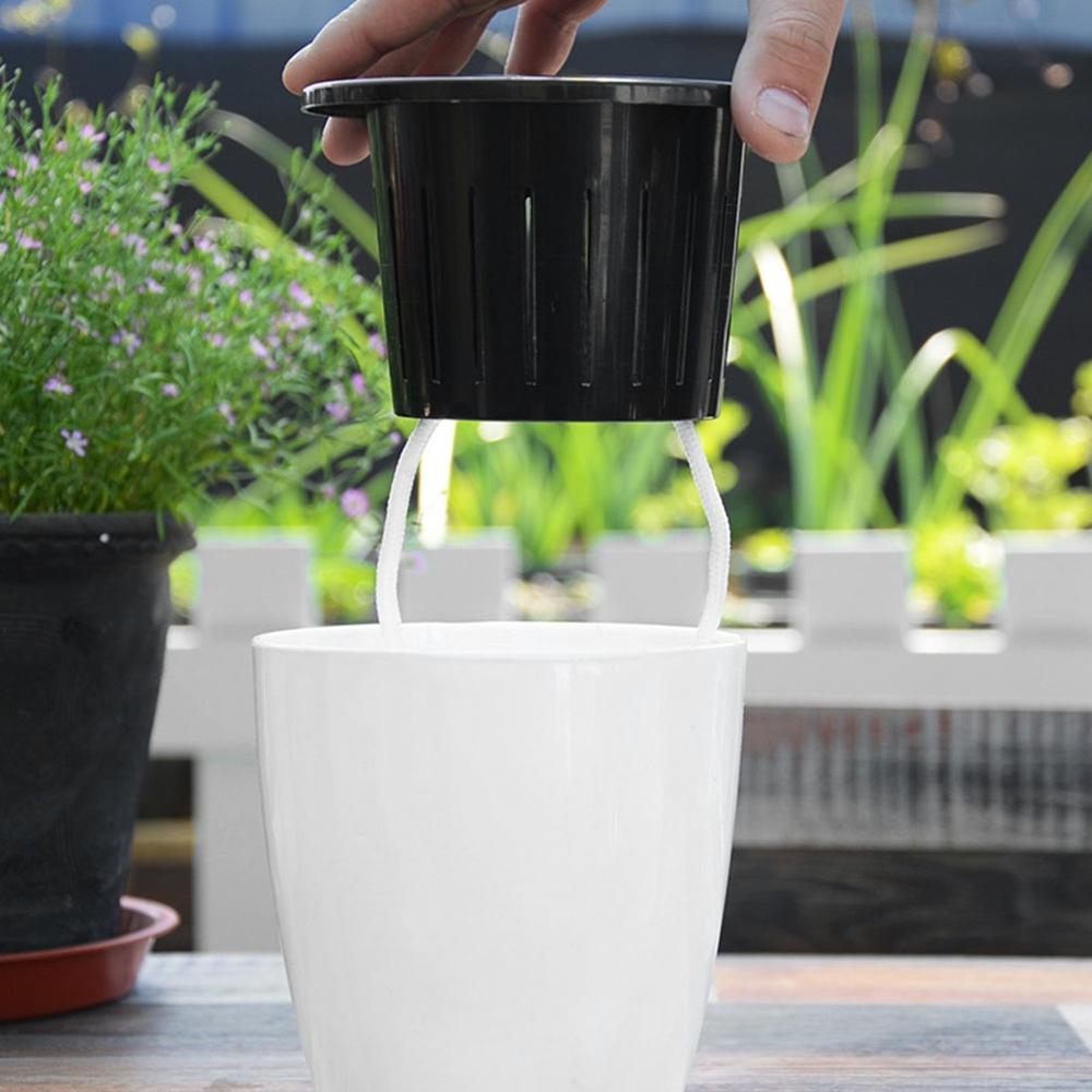 110mm automatisk selvvannende blomsterpotte korrosjonsbestandighet holdbar stueplant plantepotte satt i gulv vanning for hagen