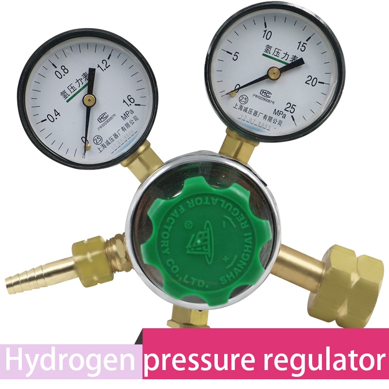 Hydrogen pressure regulator valve pressure gauge