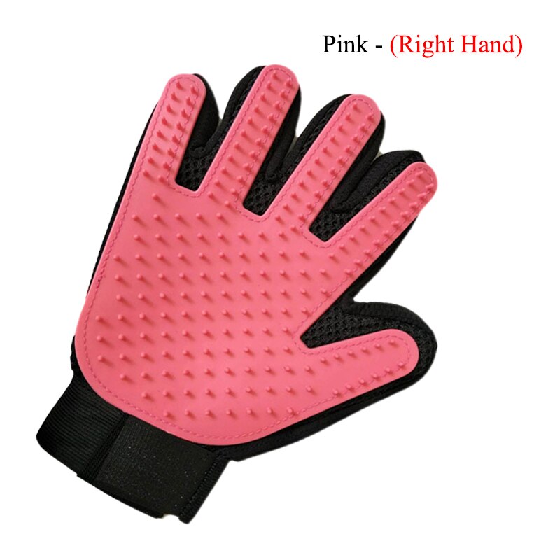 Rękawica robić pielęgnacji psów zwierzęta szczotka rękawice dla kota sierść psa usuń szczotki zwierzęta Deshedding czyszczenie grzebienie rękawice robić masażu D0008A: D0008A-06-RT