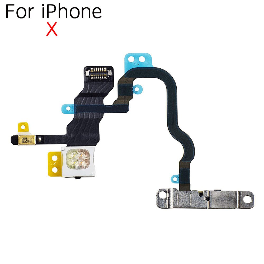 Power On Off Knop Zaklamp Flex Kabel Met Beugel Vervanging Voor Iphone X Xr Xs Max