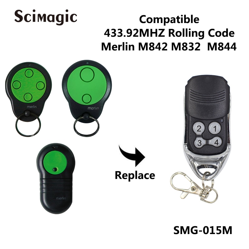 thumbnail image 2 of Remote Pro Merlin M800 Blue Compatible Garage Door Remote – Fits Prolift 230T/430R – 2-Button – Battery Included 2 of 3
