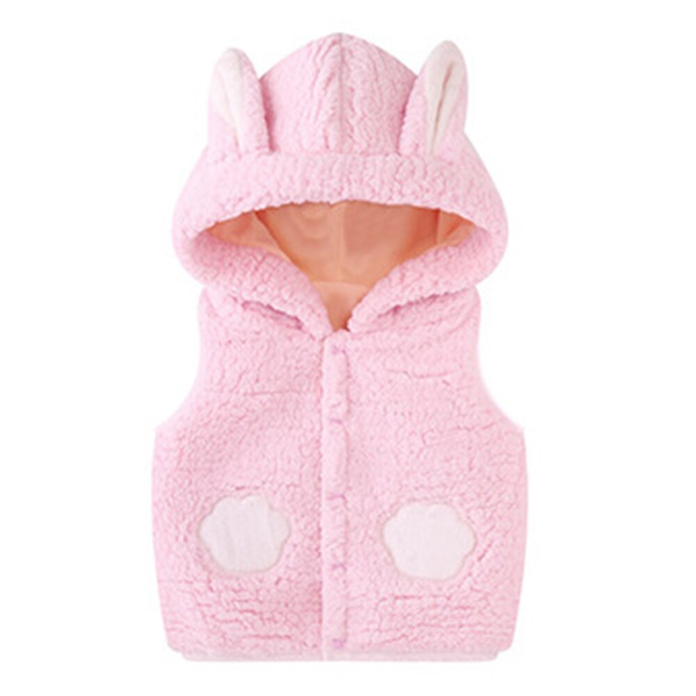 Leuke Warm Hooded Uitloper Mouwloze Knop Zachte Baby Vest Herfst Winter Comfortabele Meisjes Jongens Baby Peuter Mode