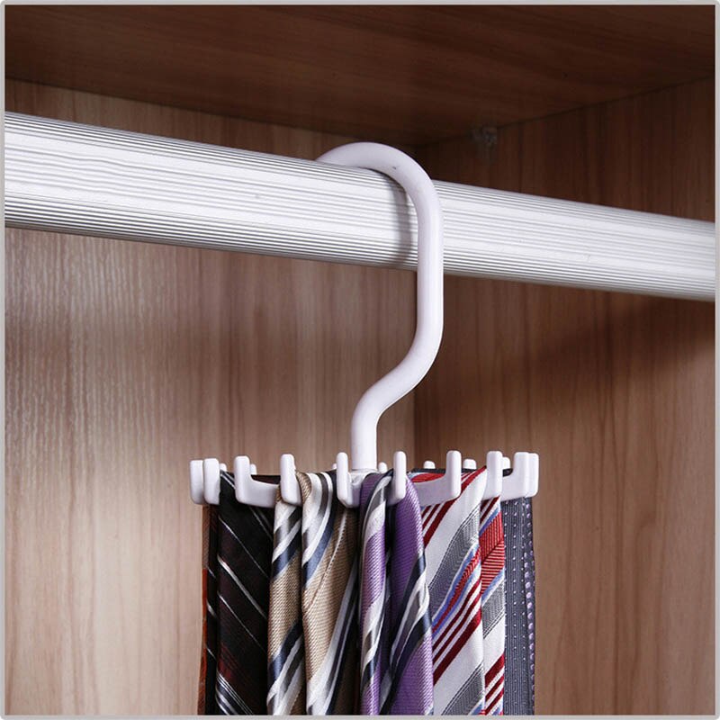 1 pc multifunksjons slips rack henger plast 360 graders roterende hals slips holder holder 20 hals bånd organisator