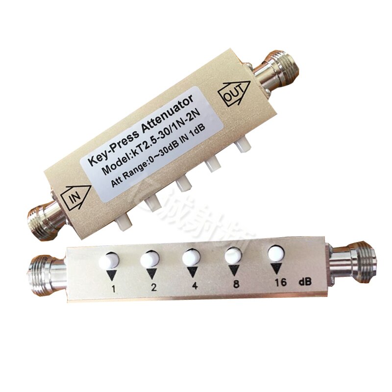 N-type RF adjustable attenuator / signal adjustable 0-30dB 60dB 90dB button step adjustable attenuator