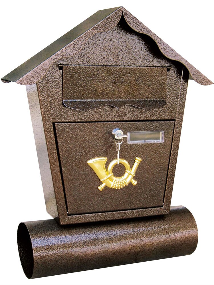 Rainproof Suggestion Box Letter Box Lockable Secure Metal Postbox Wall Mounted Newspaper MailBox Garden Ornament: 01