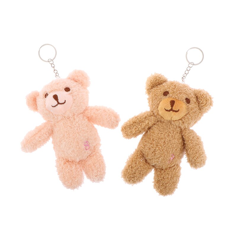 Novo 1 pçs bonito 12cm coelho urso pelúcia brinquedo coelho urso boneca chaveiro pingente ornamentos