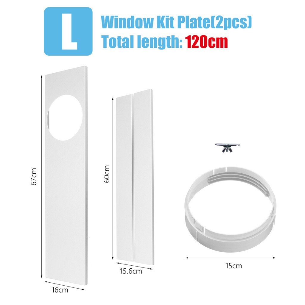 2Pcs Adjustable Window Kit For Air Conditioner 67-120cm Plastic Replacement Vent Kit Window Seal Set Energy Saving B1