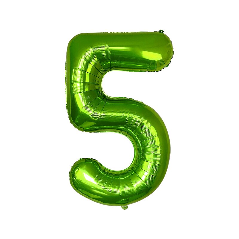 40 Inch Grote Folie Licht Fruit Groen Nummer 1 2 3 Ballonnen Anniversary Birthday Party Decoraties Kids Digit Globos Decor ballon: Number 5