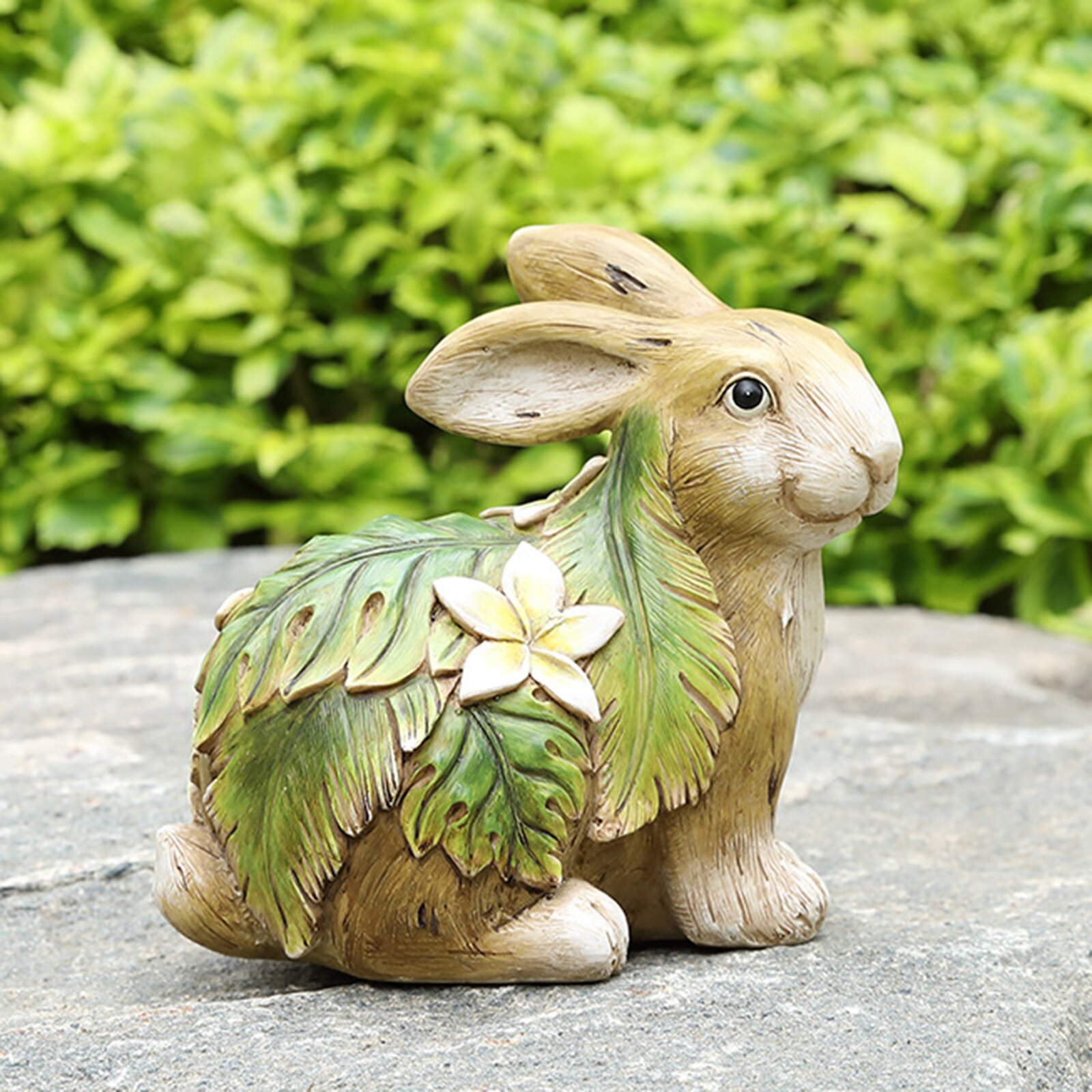 Cute Resin Garden Turtle Statue Outdoor Realistic Yard Lawn Pond Decor: rabbit