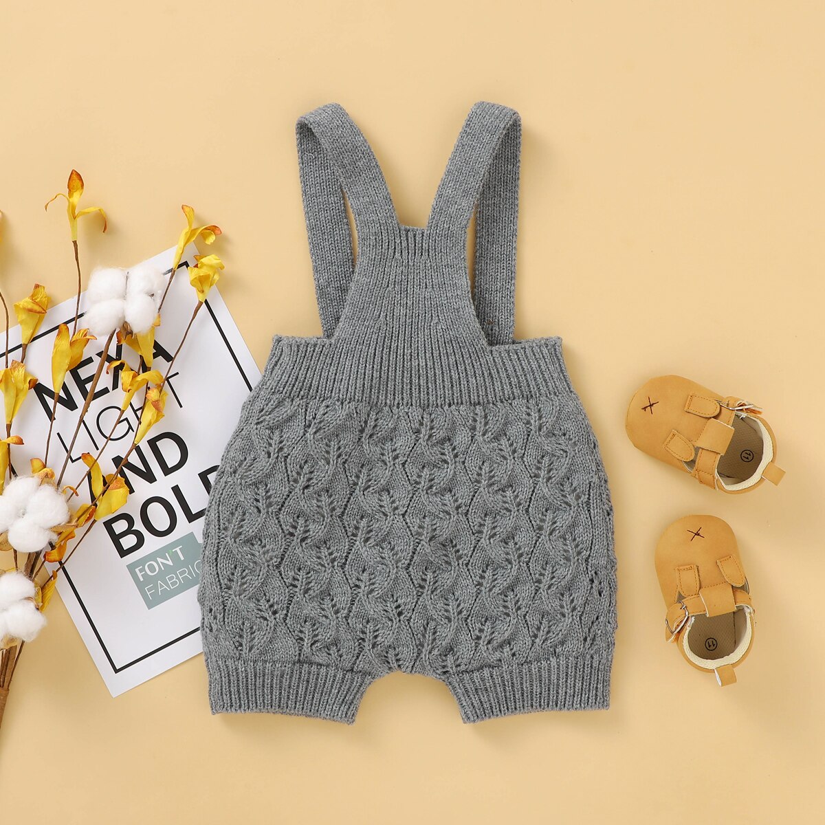 Citgeett Sommer freundlicher Baby Jungen Mädchen betroffen Overall SchöNe Ärmel Einfarbig Einteiliges Strampler Herbst Kleidung Tasten