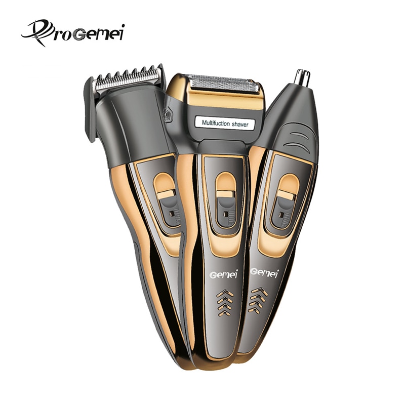 PROGEMEI 3 In 1 Haircut Machine Multifunction Hair Clipper Tondeuse Barbe Reciprocating Shaver Nose Hair Trimmer