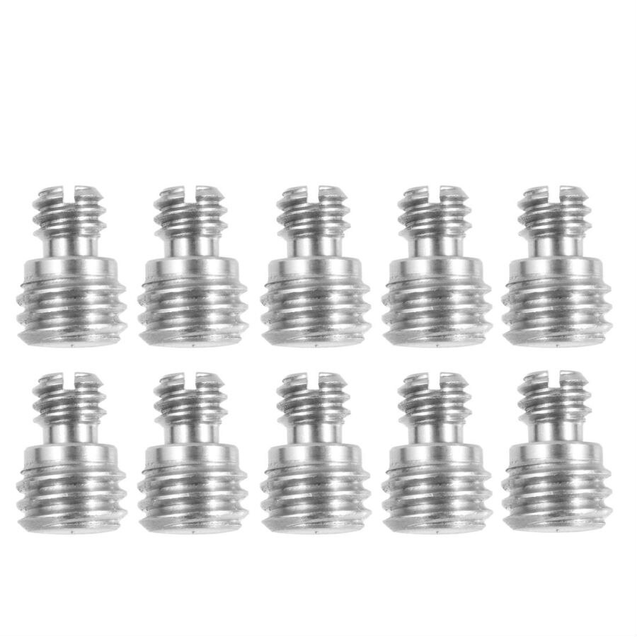 Stainless Steel Camera Screw Adapter Convert Dual Head Converter 1/4"-20 to 1/4 or 3/8" for Tripod Camera Cage Rig Screw Pack: 10pcs B
