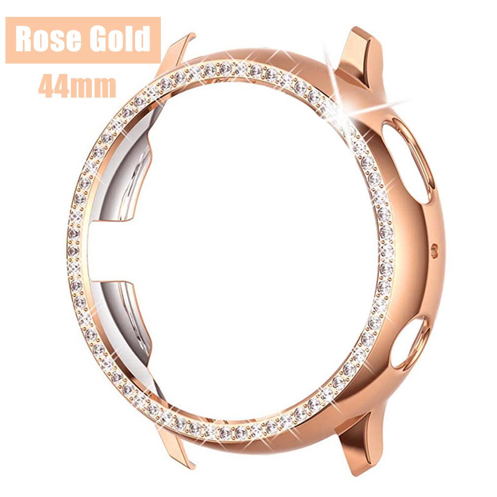 Protective Case For Samsung Galaxy Watch Active 2 40mm/44mm Cover Bumper Accessories Protector Full Coverage Screen Protection: Rose Gold 44mm