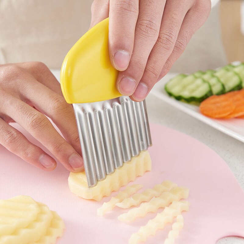 Potato Onion Radish Cucumber Wavy Sliced Wrinkled French Fries Sliced Potato Chip Knife Kitchenware Gadget