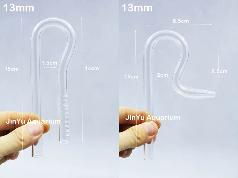 Lilie glas rohr Mini nano 13mm 10mm 17mm zufluss abfluss Jet Energie abfluss fisch pflanzen Panzer Aquarium Filter zubehör: 13mm in 13mm aus