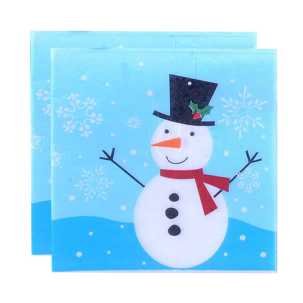 40 Stuks Kerstmissneeuwman Gedrukt Servetten Decoratieve Tissue Diner Papieren Handdoek Feestartikelen