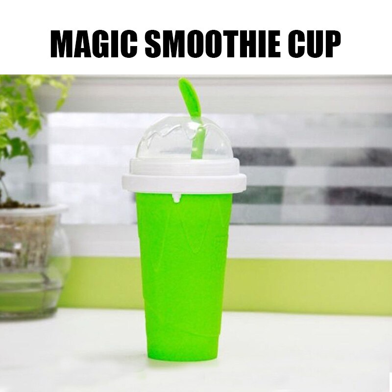 Slushie – tasse à smoothie rapide, tasse de refroidissement à double couche, à presser, fabricant de Slushy fait maison MD7: green