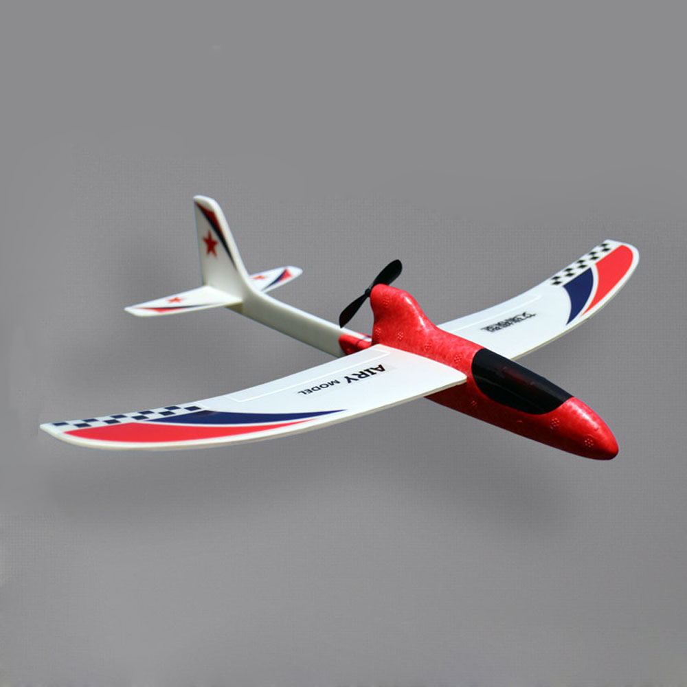Schaum Flugzeug DIY Segelflugzeug Flugzeug Modell Hand Werfen Elektrische Flugzeug Widerstand zu fallen Spielzeug für Kinder Kinder Jungen Geburtstag: Rot