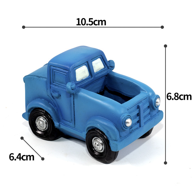 Car Shaped Resin Succulents Pot Cute Planter Pots Truck Cactus Plant Pots Small Plant Indoor Desk Decor Table Decoration: Blue