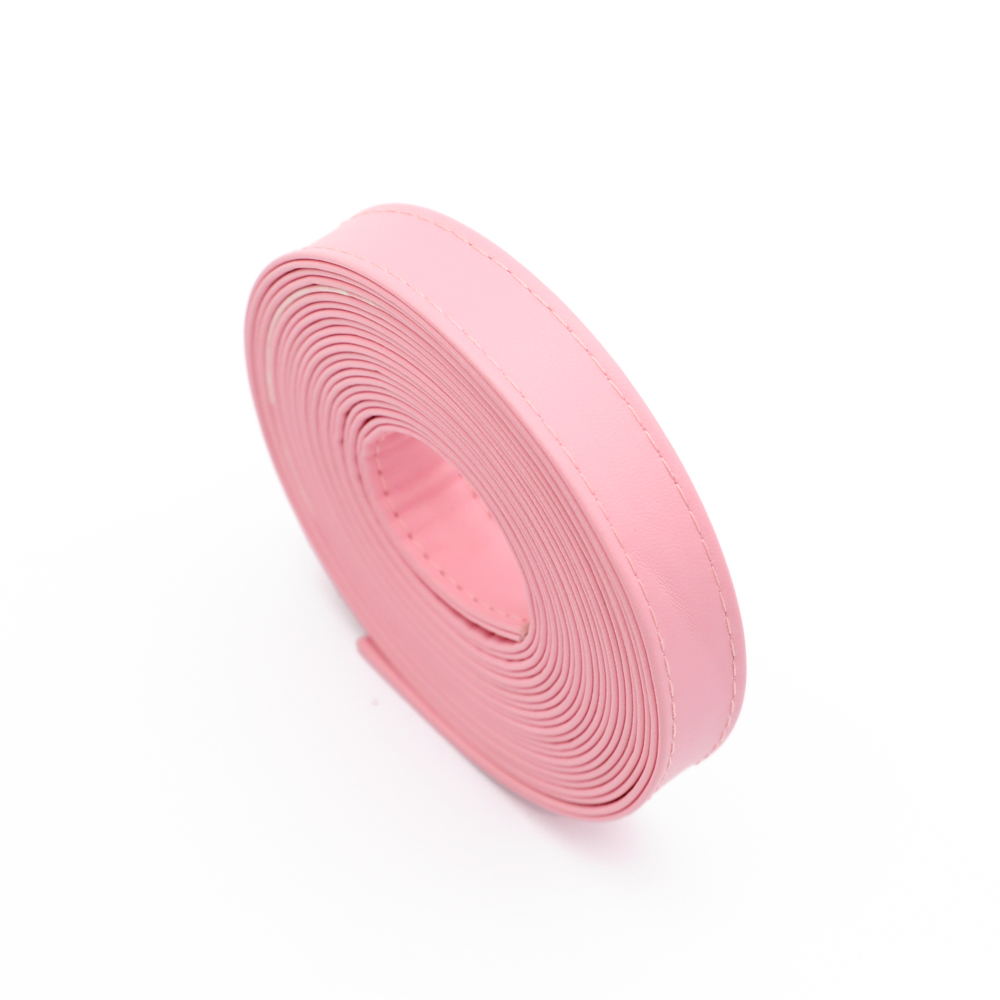 Correa trenzada de piel sintética para mochila, cordón de cuero PU plano, cuerda para bolso, collar, fabricación de pulseras, 15mm, 2 metros: Rosa